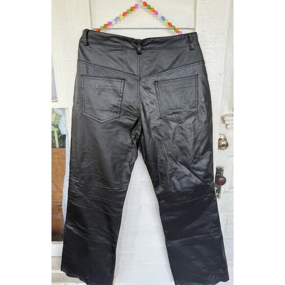 Vintage 90's Bagazio Mens Soft Leather Biker Pants Size 32 - Picture 2 of 16